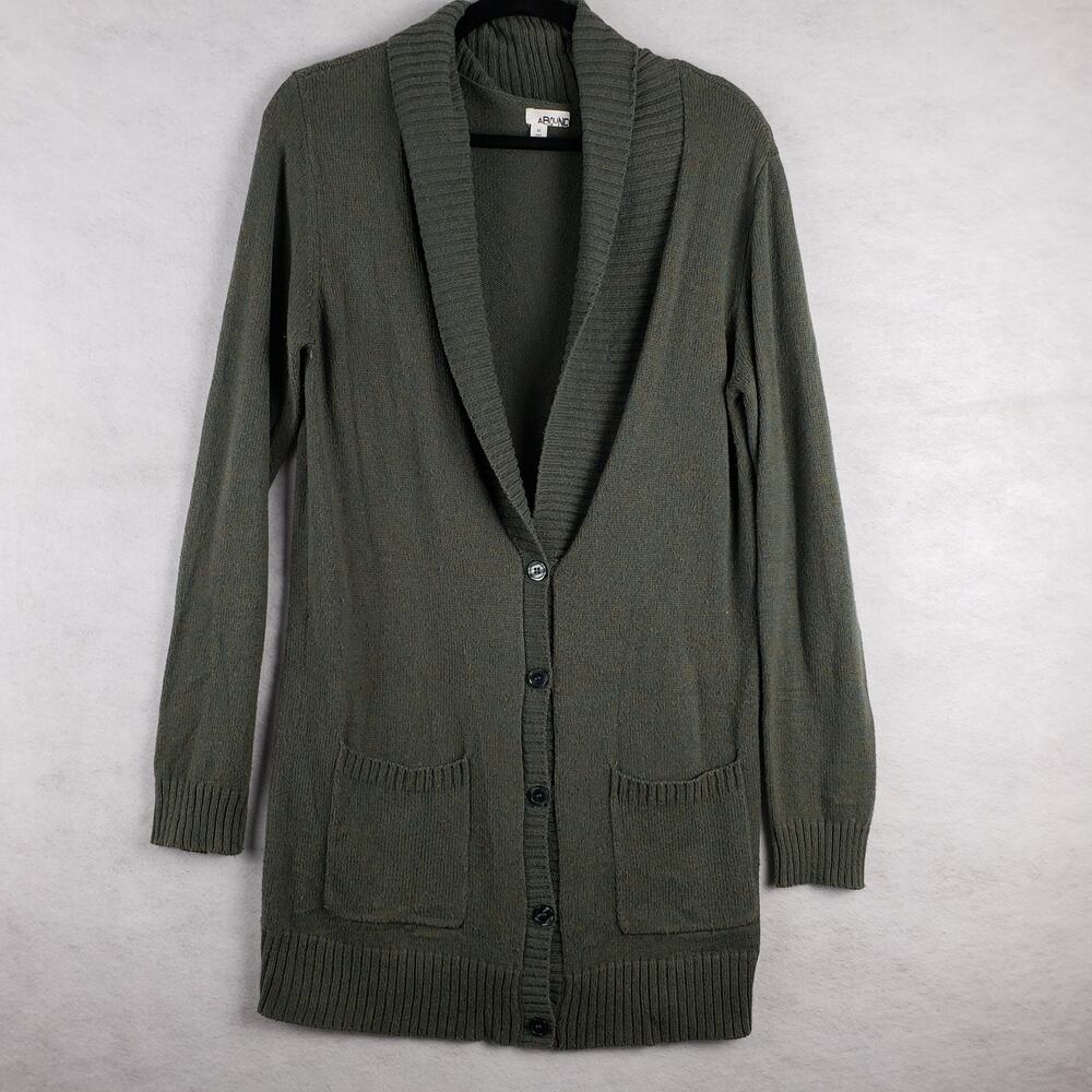 Abound M Longline Shawl Collar Cardigan Heathered Olive Green Fall Classic Basic